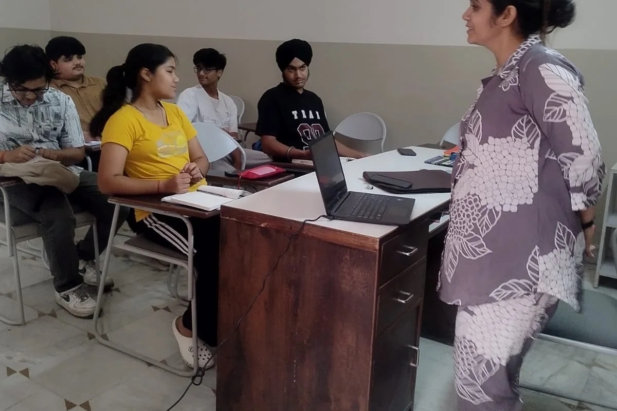 Students participating in a practical classroom activity at Rosemounts Institute