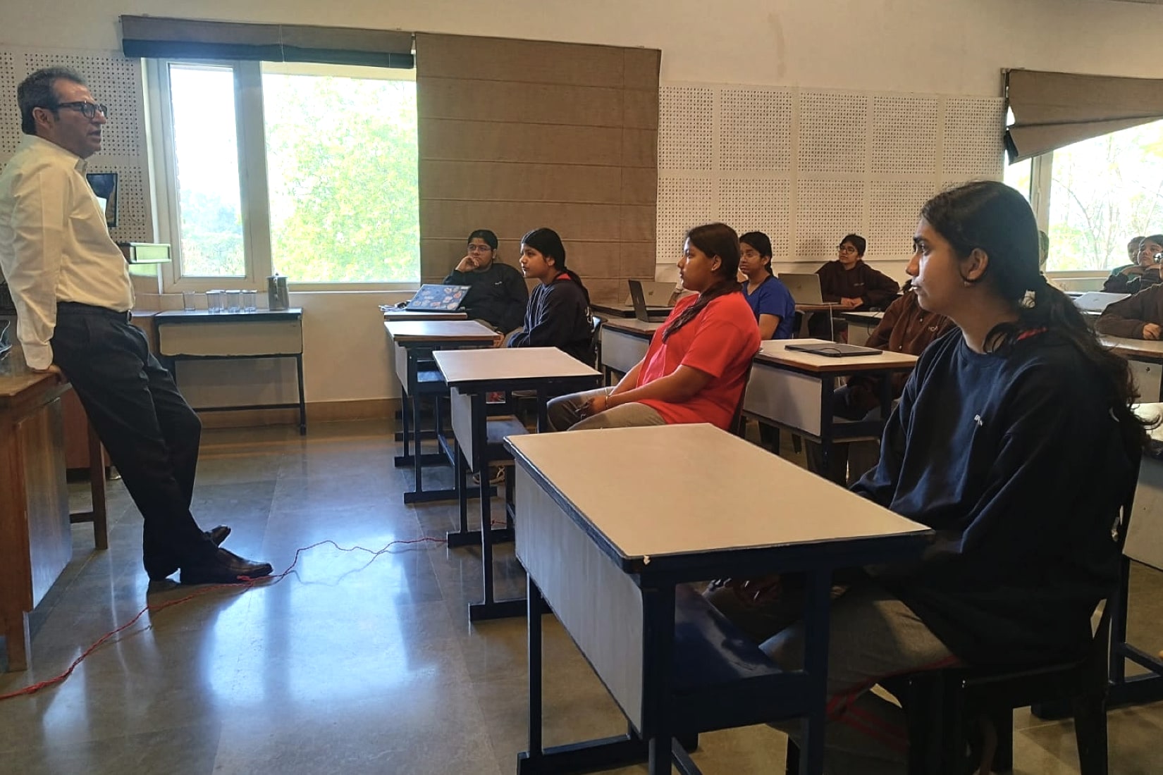 Students at Hopetown Girls' School taking part in a Rosemounts career guidance session